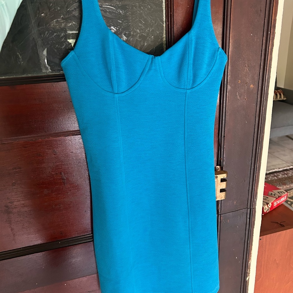 Zara teal Sleeveless Dress